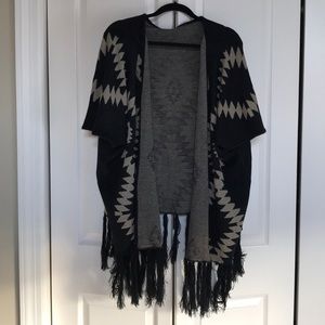 Southwestern poncho with sleeves